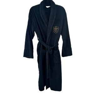 VTG VICTORIAS SECRET Black Terry Cloth Heavyweight Robe M/L Made in Turkey